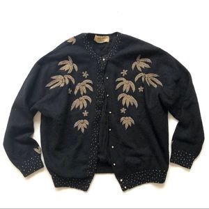 Black & Gold Vintage Beaded Miles Sweater